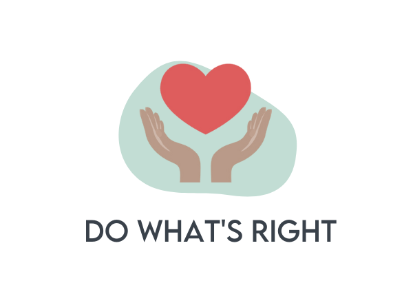 image of two hands holding a heart for do what's right value