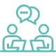 icon representing two people having a conversation